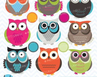 owl clipart commercial use, vector graphics, digital clip art, digital images  - CL545