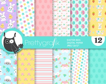 Easter friends digital paper, commercial use, scrapbook patterns, background - PS999