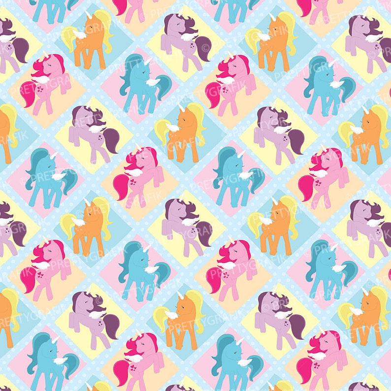 Unicorn pony digital paper, commercial use, scrapbook patterns, background PS647 image 4