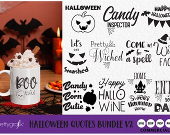 Halloween Quotes SVG Bunde Vol. 2, SVG files, DXF, clipart commercial use,  clipart, vector graphics, digital images, cutting files