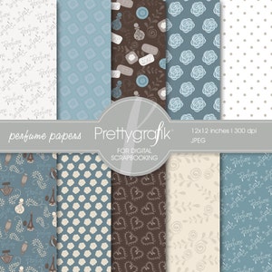 Perfume Digital Scrapbook Papers set PGPSPK520 image 1