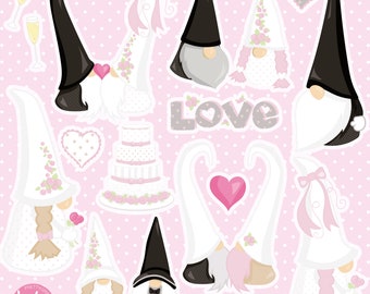 Wedding Gnomes  clipart, clipart commercial use,  vector graphics,  clip art, digital images - CL1341