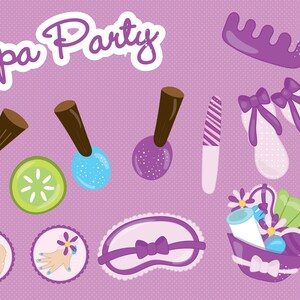 Spa Girls Clipart for Party Printables, Png, Graphics, Printable ...