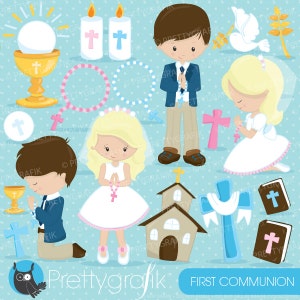 First communion clipart commercial use, christian clipart, bible vector graphics, digital clip art, images CL822 image 1