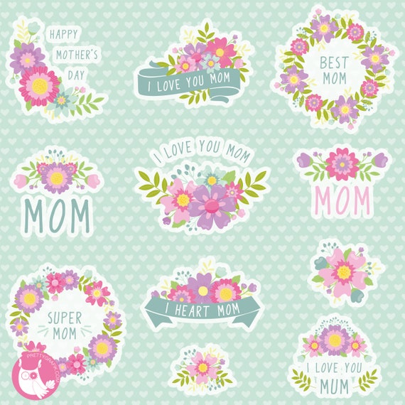 Mom love quotes, clipart, clipart commercial use, vector graphics, clip