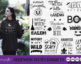 Halloween Quotes SVG Bunde Vol. 3, SVG files, DXF, clipart commercial use,  clipart, vector graphics, digital images, cutting files