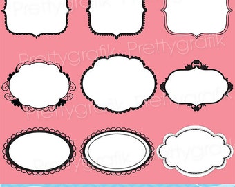 label frames clipart commercial use, vector graphics, digital clip art, digital images  - CL538