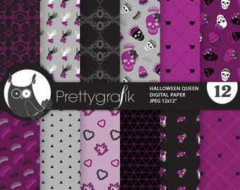 Halloween Queen,  patterns, commercial use, scrapbook papers, background - PS1156