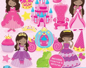 Fairytale princess clipart for scrapbooking, commercial use, vector graphics, digital clip art, images - CL785