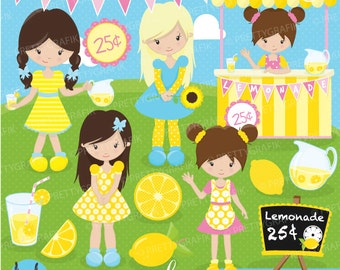 Lemonade stand clipart commercial use, vector graphics, digital clip art, digital images - CL682