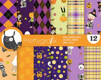 Halloween Kids,  patterns, commercial use, scrapbook papers, background - PS1140