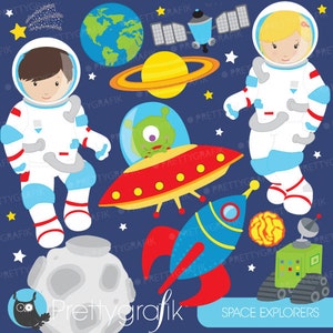 Astronaut in space clipart commercial use, vector graphics, digital clip art, digital images  - CL579