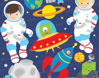 Astronaut in space clipart commercial use, vector graphics, digital clip art, digital images  - CL579