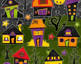 Haunted House, clipart, clipart commercial use,  vector graphics,  clip art, digital images - CL1820