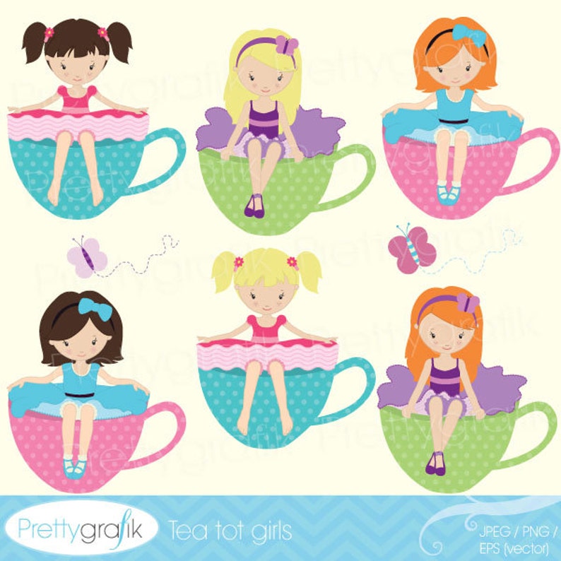 tea party clipart for scrapbooking, commercial use, vector graphics, digital clip art, digital images CL515 image 2