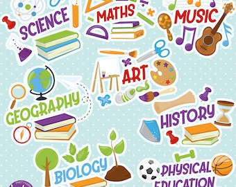 School Subjects, clipart, clipart commercial use,  vector graphics,  clip art, digital images - CL1837