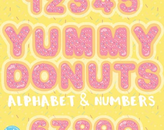 Donut alphabet numbers clipart, clipart commercial use, l vector graphics,  clip art, digital images - CL1324