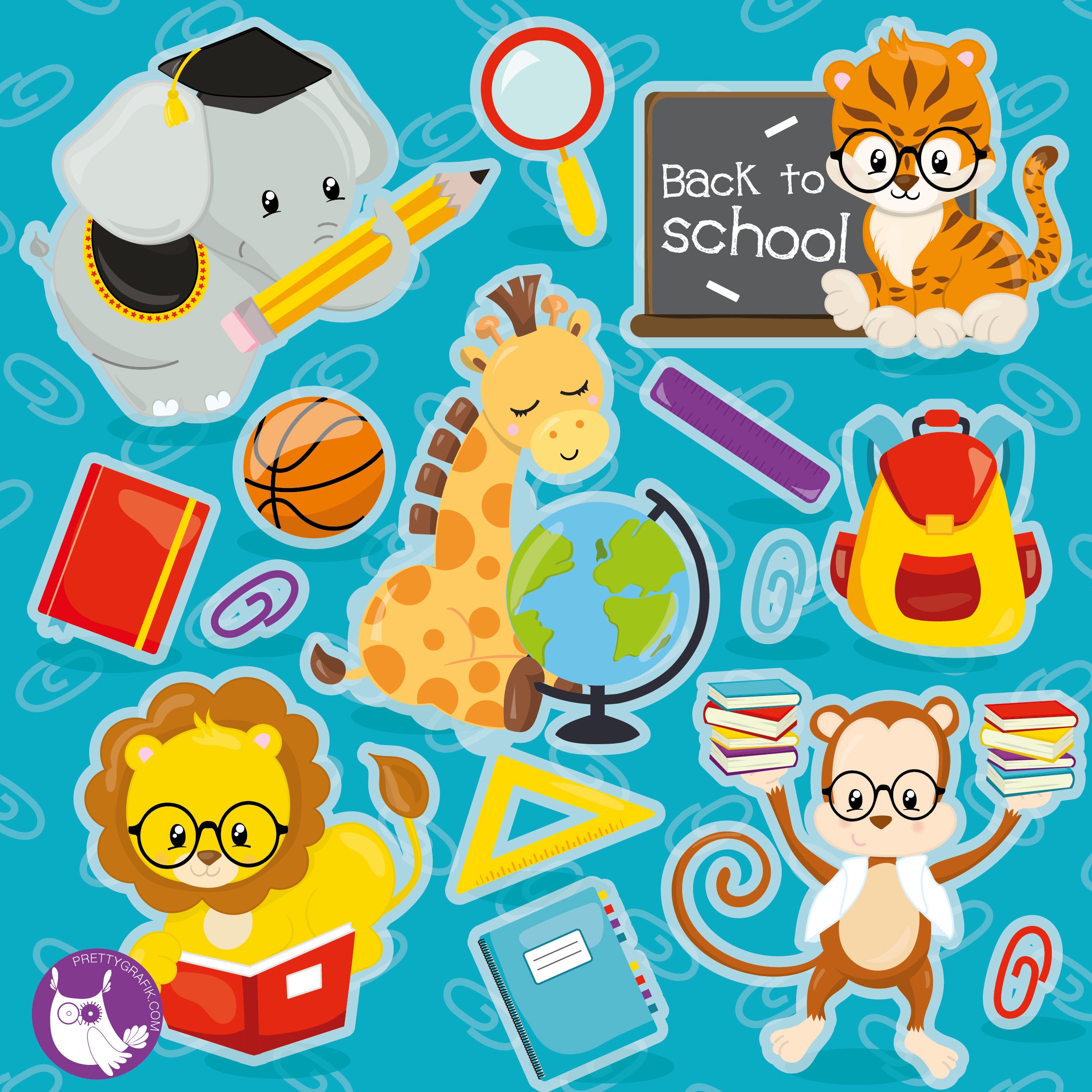 digital images CL1468 clipart clipart commercial use clip art vector graphics Back to School Animals digital images CL1468 clipart clipart commercial use clip art vector graphics Back to School Animals