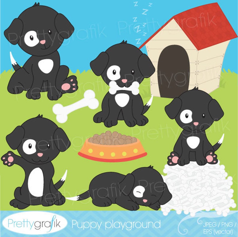 puppy dog clipart commercial use, vector graphics, digital clip art, digital images CL530 image 1