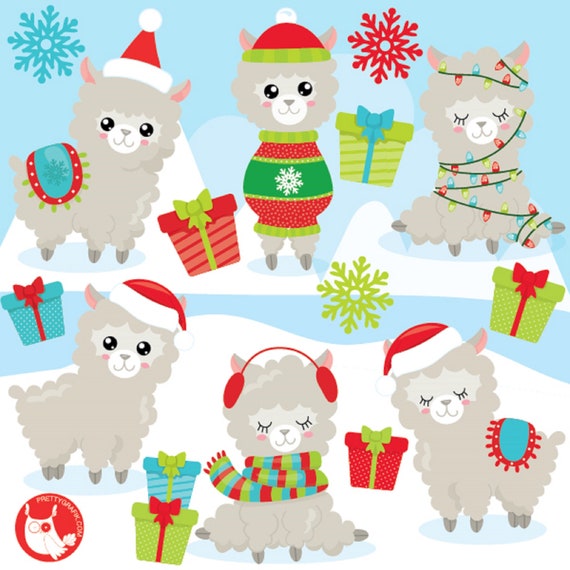 BUY 20 GET 10 OFF Christmas Llama for scrapbooking, commercial use, vector graphics, digital clip art, images, - CL1291 Il_570xn