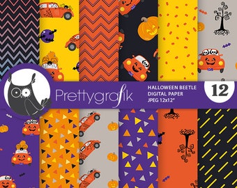 Halloween Beetle,  patterns, commercial use, scrapbook papers, background - PS1144