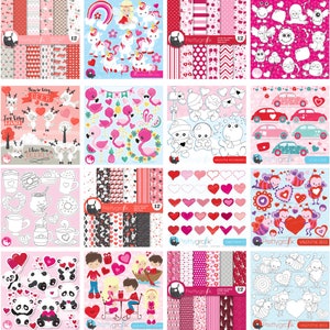 Be my Valentine BUNDLE graphic set, love clipart commercial use, Valentine's day clipart, vector graphics, digital images image 4