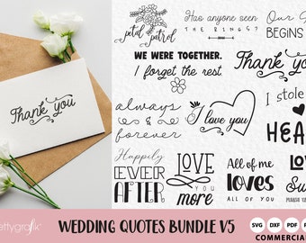 Wedding Quotes, SVG files, DXF, clipart commercial use,  clipart, vector graphics, digital images, cutting files