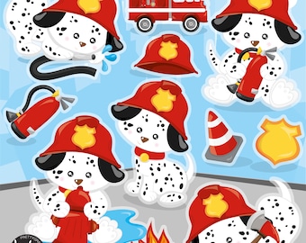 Firefighter Dogs, clipart, clipart commercial use,  vector graphics,  clip art, digital images - CL1514