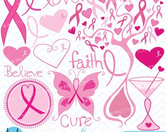 Breast cancer clipart commercial use, vector graphics, digital clip art, digital images  - CL389