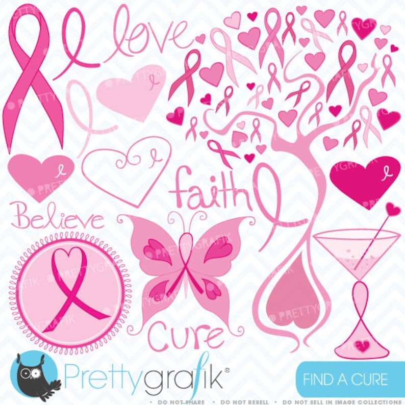 Breast cancer clipart commercial use, vector graphics, digital clip art, digital images CL389 image 1