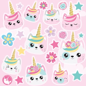 Kawaii Cats clipart commercial use,  vector graphics,  digital clip art,  digital images - CL1267