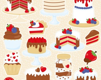 Decorative Cakes 2, clipart, clipart commercial use,  vector graphics,  clip art, digital images - CL1751