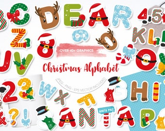 Christmas Alphabet 2, clipart, clipart commercial use,  vector graphics,  clip art, digital images - CL1659