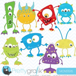 monster clipart commercial use, vector graphics, digital clip art, digital images - CL391