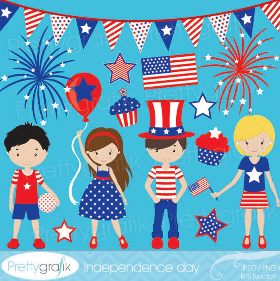 Independence Day Clipart Commercial Use, Vector Graphics, Digital Clip Art,  Digital Images CL536 