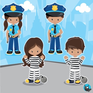 Police clipart commercial use, police officer vector graphics, police kids digital clip art, digital images CL1013 image 2