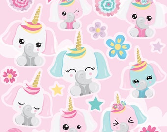 Kawaii Baby Elephant clipart commercial use,  vector graphics,  digital clip art,  digital images - CL1272