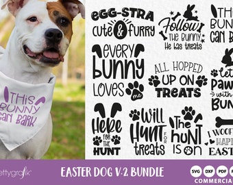 Easter Dog craft BUNDLE graphic set, SVG files, DXF, clipart commercial use,  clipart, vector graphics, digital images, cutting files