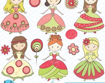 royal princesses clipart commercial use, vector graphics, digital clip art, digital images - CL367