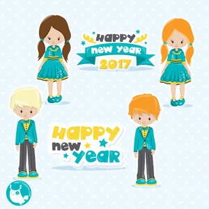 New Year clipart commercial use, New year's clipart, vector graphics, party digital clip art, digital images CL1051 image 2