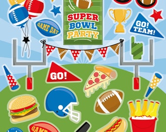 Super Bowl Party, clipart, clipart commercial use,  vector graphics,  clip art, digital images - CL1523