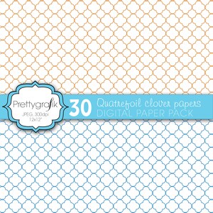 Quatrefoil clover digital paper, commercial use, scrapbook patterns, background PS570 image 2