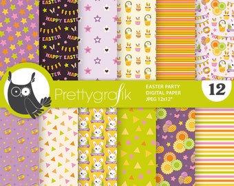 Easter Party,  patterns, commercial use, scrapbook papers, background - PS1291