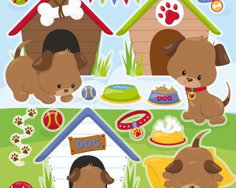Dog House, clipart, clipart commercial use,  vector graphics,  clip art, digital images - CL1520