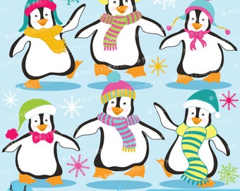 Penguins clipart commercial use, vector graphics, digital clip art, digital images  - CL587