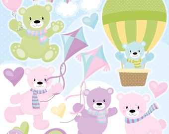 Cute Bear, clipart, clipart commercial use,  vector graphics,  clip art, digital images - CL1578