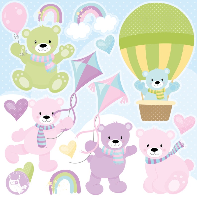 Cute Bear, clipart, clipart commercial use, vector graphics, clip art, digital images CL1578 image 1