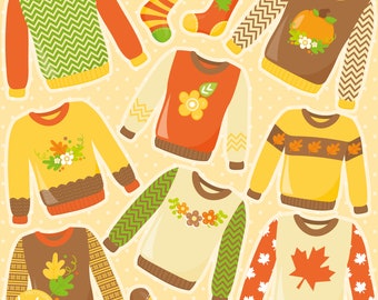 Fall Sweater, clipart, clipart commercial use,  vector graphics,  clip art, digital images - CL1599