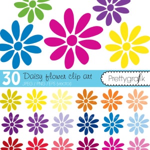 30 flower daisy clipart commercial use, vector graphics, digital clip art, digital images CL461 image 1