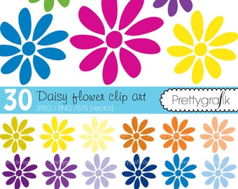 30 flower daisy clipart commercial use, vector graphics, digital clip art, digital images - CL461